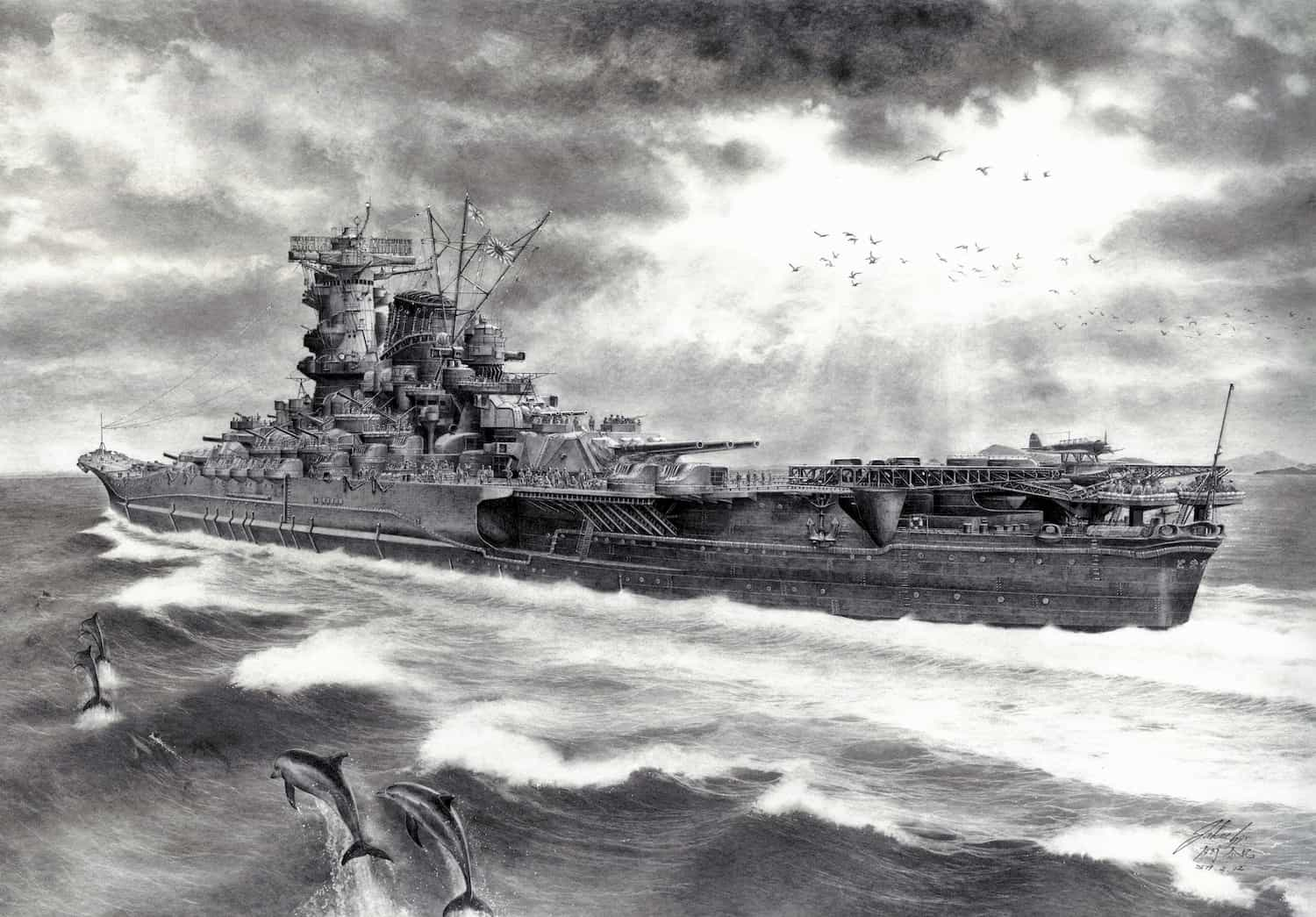 大和 瑞鶴 武蔵 鉛筆艦船画家 菅野泰紀が絵画奉納を続ける理由 人間力 仕事力を高めるweb Chichi 致知出版社